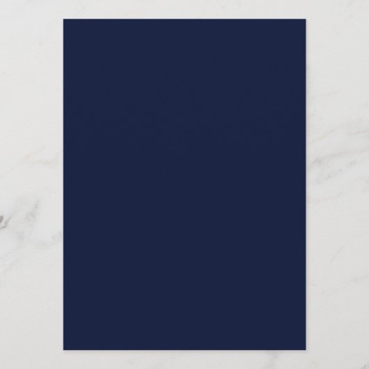 Middernacht marineblauwe effen kleur menu (Voorkant)