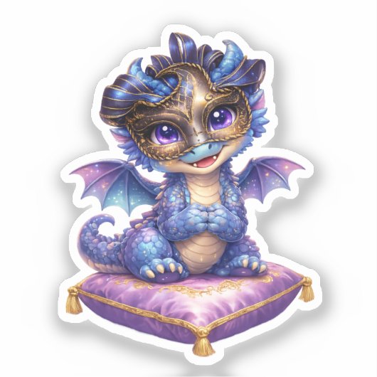 Middernacht Masque Draak Die-Cut Sticker (Voorkant)