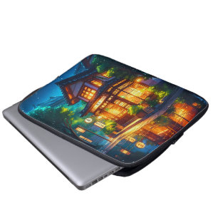 Middernacht Matcha – Gezellige Japanse Lofi Café Laptop Sleeve
