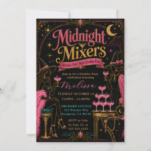 Middernacht Mixers Heksen Meisjes Nacht Verjaardag Kaart