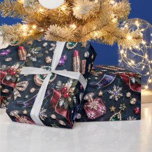 Middernacht Navy Jewel Cosmetics Kerstmis Cadeaupapier