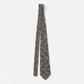 Middernacht Navy Paisley Stropdas (Achterkant)