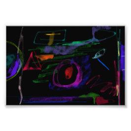 Middernacht Neon Lichtgevende Echo's Foto Afdruk