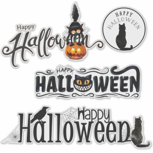Middernacht Ondeugd Halloween Sticker Set (Voorkant)