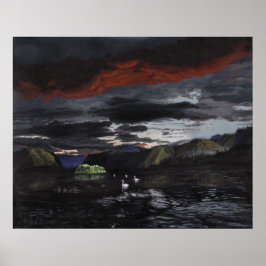 Middernacht op de rivier de Yukon: Poster