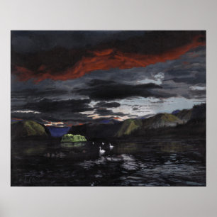 Middernacht op de Yukon River: Afdrukken Poster