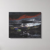 Middernacht op de Yukon River: Canvas Standaard Ma (Voorkant)