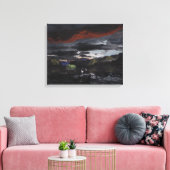 Middernacht op de Yukon River: Canvas Standaard Ma Afdruk (Insitu (Woonkamer))