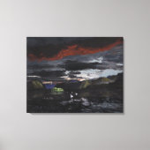 Middernacht op de Yukon River: Canvas Uncropped (Voorkant)