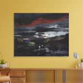 Middernacht op de Yukon River: Canvas Uncropped (Insitu (Woonkamer))