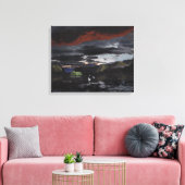 Middernacht op de Yukon River: Canvas Uncropped Afdruk (Insitu (Woonkamer))