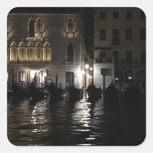Middernacht op het Canal Grande Vierkante Sticker (Voorkant)