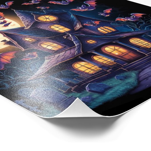 Middernacht op het Haunted Estate Foto Afdruk (Hoek)