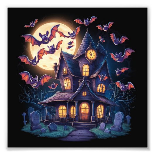 Middernacht op het Haunted Estate Foto Afdruk (Voorkant)