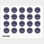 Middernacht Paars Bedankt Ronde Sticker (Vel)