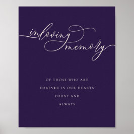 Middernacht Paars In Loving Memory Elegant Poster