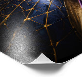 Middernacht Paars Luxe 3D Abstracte Vortex Poster (Hoek)