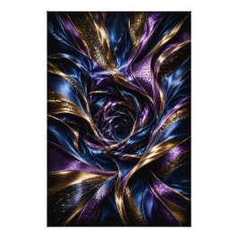 Middernacht Paars Luxe 3D Abstracte Vortex Poster