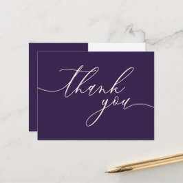 Middernacht Paarse Dank U Calligrafie Briefkaart