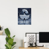 Middernacht Petal Walz Poster (Thuiskantoor)