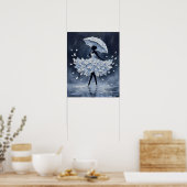 Middernacht Petal Walz Poster (Keuken)
