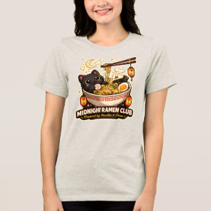 Middernacht Ramen Club Aangedreven door Noodles en Tri-Blend Shirt