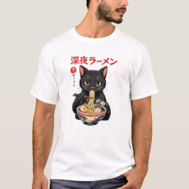 Middernacht Ramen Kat T-shirt