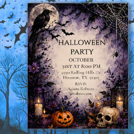 Middernacht Raven Halloween-feest Kaart