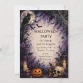 Middernacht Raven Halloween-feest Kaart (Voorkant)