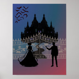 Middernacht Romantische Fantasie Kasteel en Baljur Poster