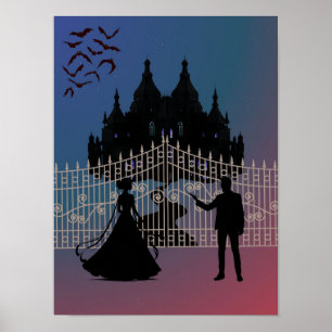 Middernacht Romantische Fantasie Kasteel en Baljur Poster