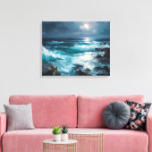 Middernacht Serenade: Maangetij Canvas Afdruk (Insitu (Woonkamer))