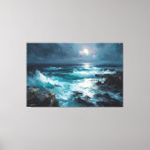 Middernacht Serenade: Maangetij Canvas Afdruk (Voorkant)