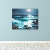 Middernacht Serenade: Maangetij Canvas Afdruk (Insitu (Houten vloer))