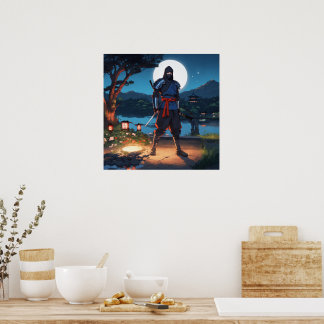 Middernacht Shinobi: Maanlicht Ninja Krijger Japan Poster