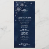 Middernacht Sneeuwvlokken Huwelijksprogramma Programmakaart (Achterkant)