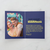 Middernacht Spark Champagne Retro Nieuwjaarsfoto Feestdagen Kaart (Binnen)