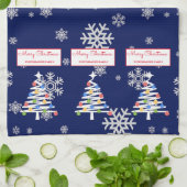 Middernacht Sparkle Modern Witte Kerstboom Theedoek (Gevouwen)