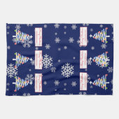 Middernacht Sparkle Modern Witte Kerstboom Theedoek (Horizontaal)