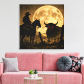 Middernacht Stand-off: Gotische Cowboy Canvas Afdruk (Insitu (Woonkamer))