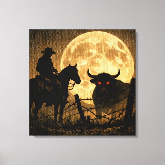 Middernacht Stand-off: Gotische Cowboy Canvas Afdruk (Voorkant)
