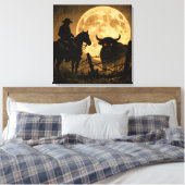 Middernacht Stand-off: Gotische Cowboy Canvas Afdruk (Insitu (Slaapkamer))