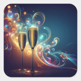 Middernacht Toast Viering Stickers