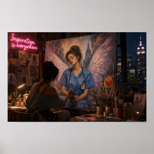 Middernacht Tribut aan Helende Vleugels Poster