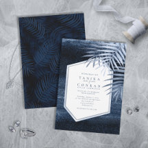 Middernacht Tropische Palmen Moody Blue ID1322