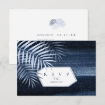 Middernacht Tropische Palmen Moody Blue ID1322