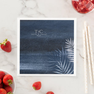 Middernacht Tropische Palmen Moody Blue ID1322 Servet