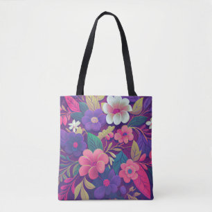Middernacht Tuin Juweel Bloemenkleedtas Tote Bag