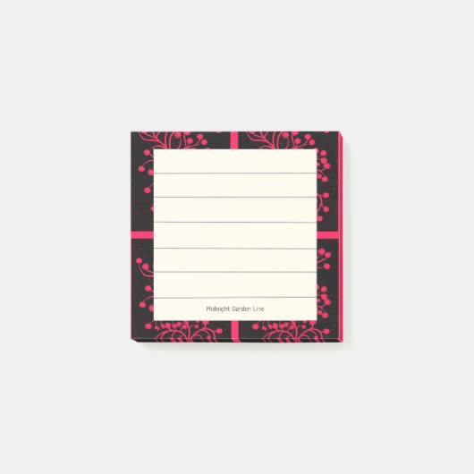 Middernacht Tuin Lijn Frambozenbloesem Post-it® Notes (Voorkant)