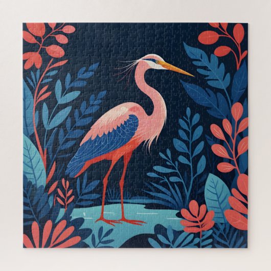 middernacht tuin reiger puzzel (Verticaal)